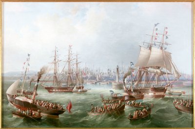 Eröffnung des Südlichen Auslasses, Sunderland Docks, 1856 von Mark Thompson